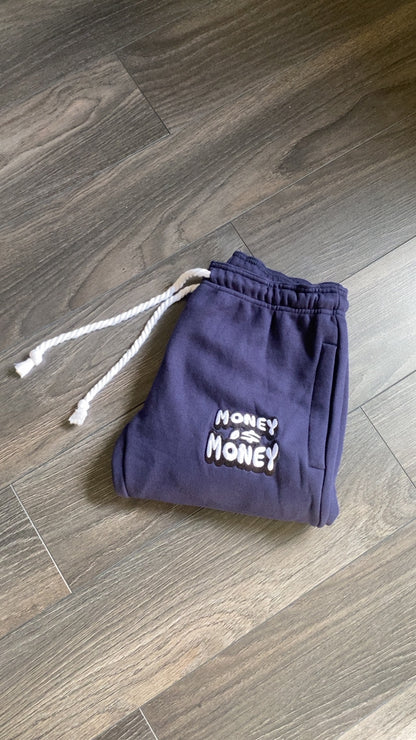 MONEYI$MONEY Navy blue/White Hoodie set