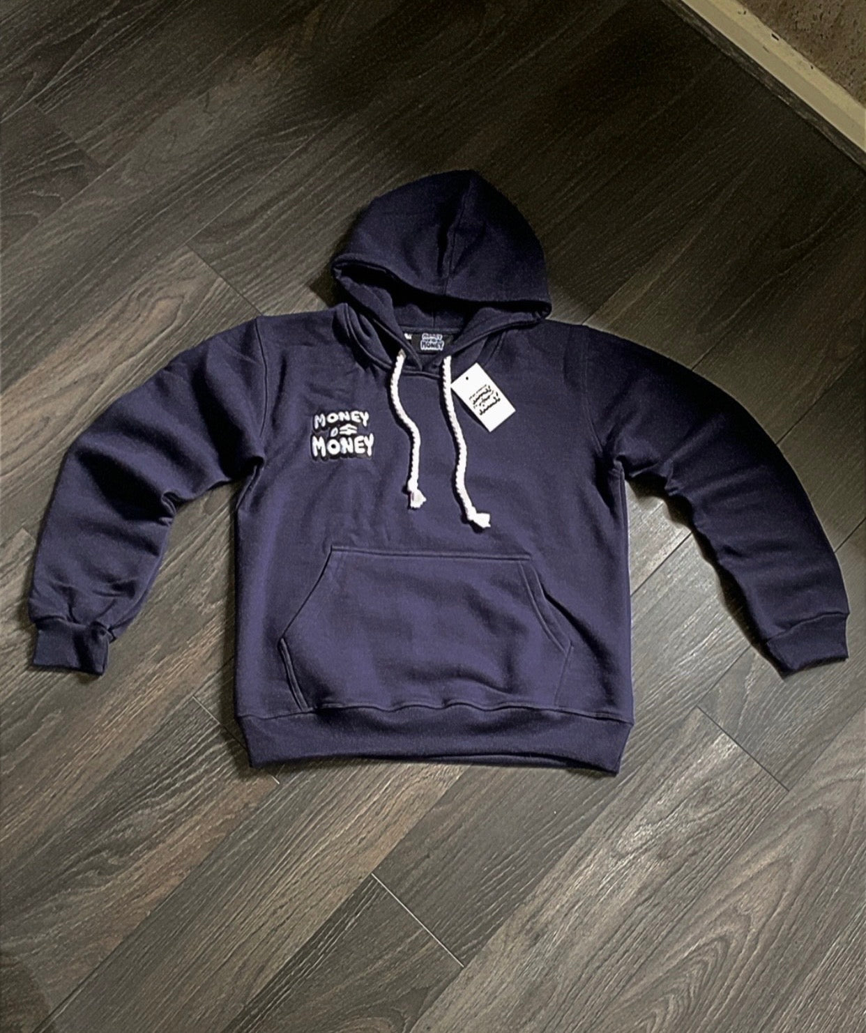 MONEYI$MONEY Navy blue/White Hoodie set
