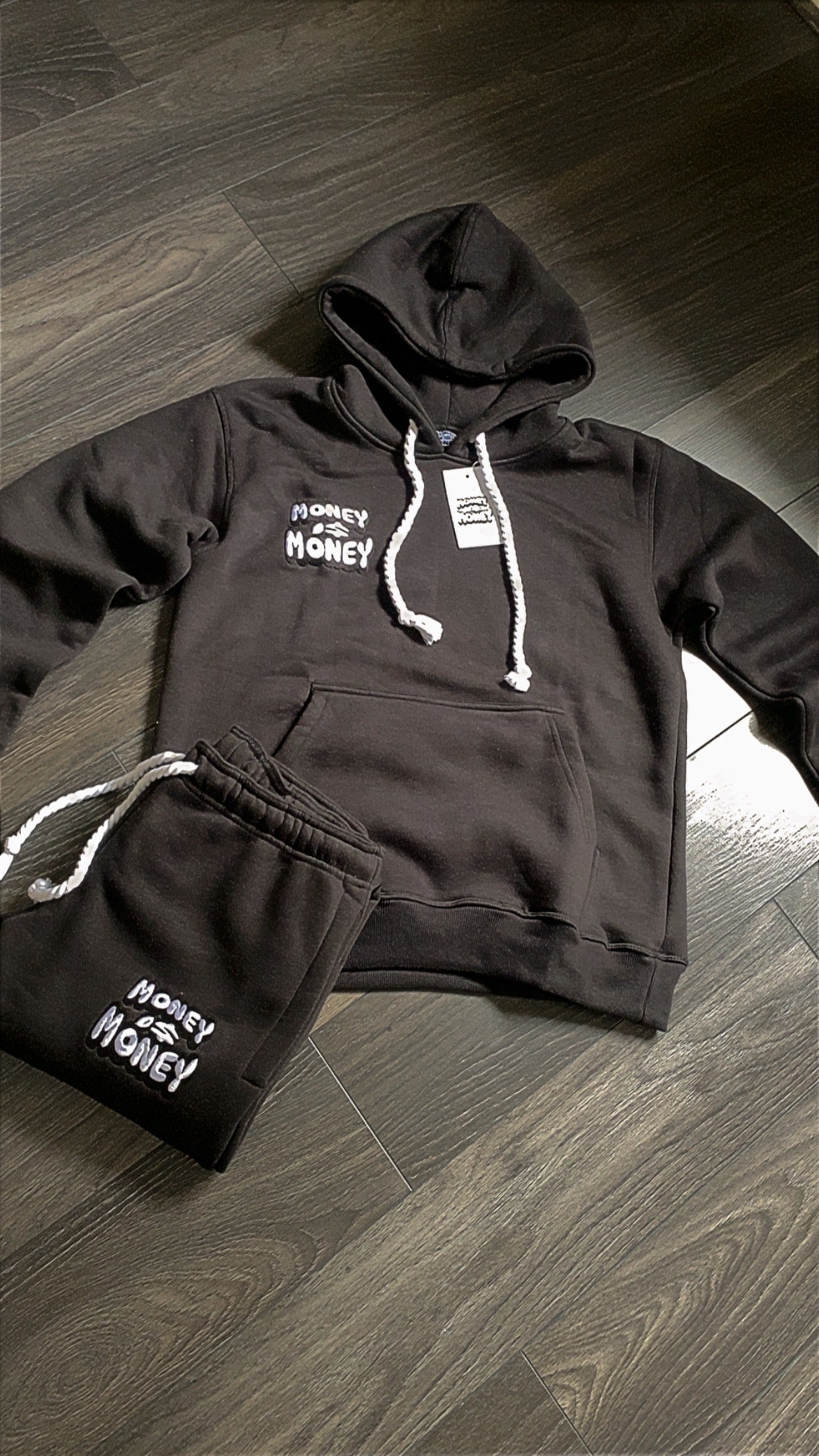 MONEYI$MONEY Black/White hoodie set