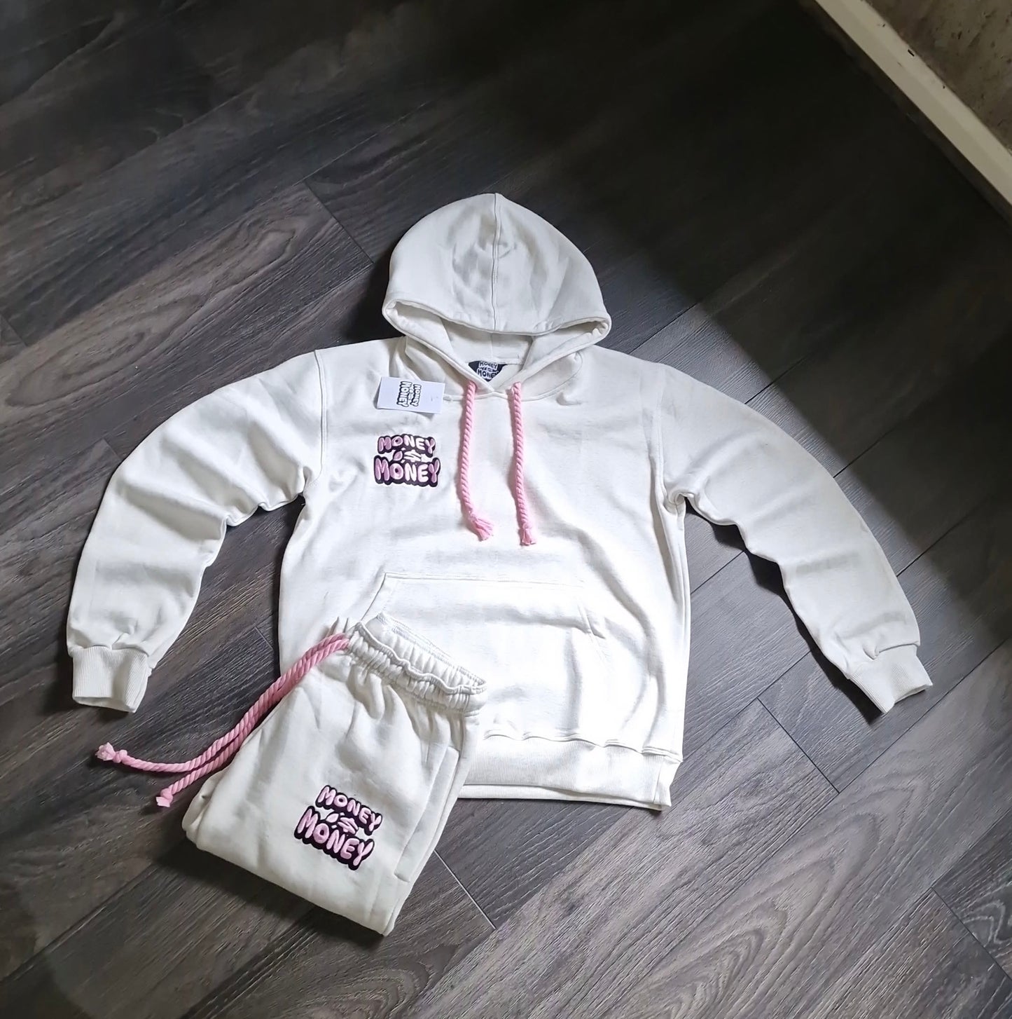 MONEYI$MONEY pink/grey hoodie set