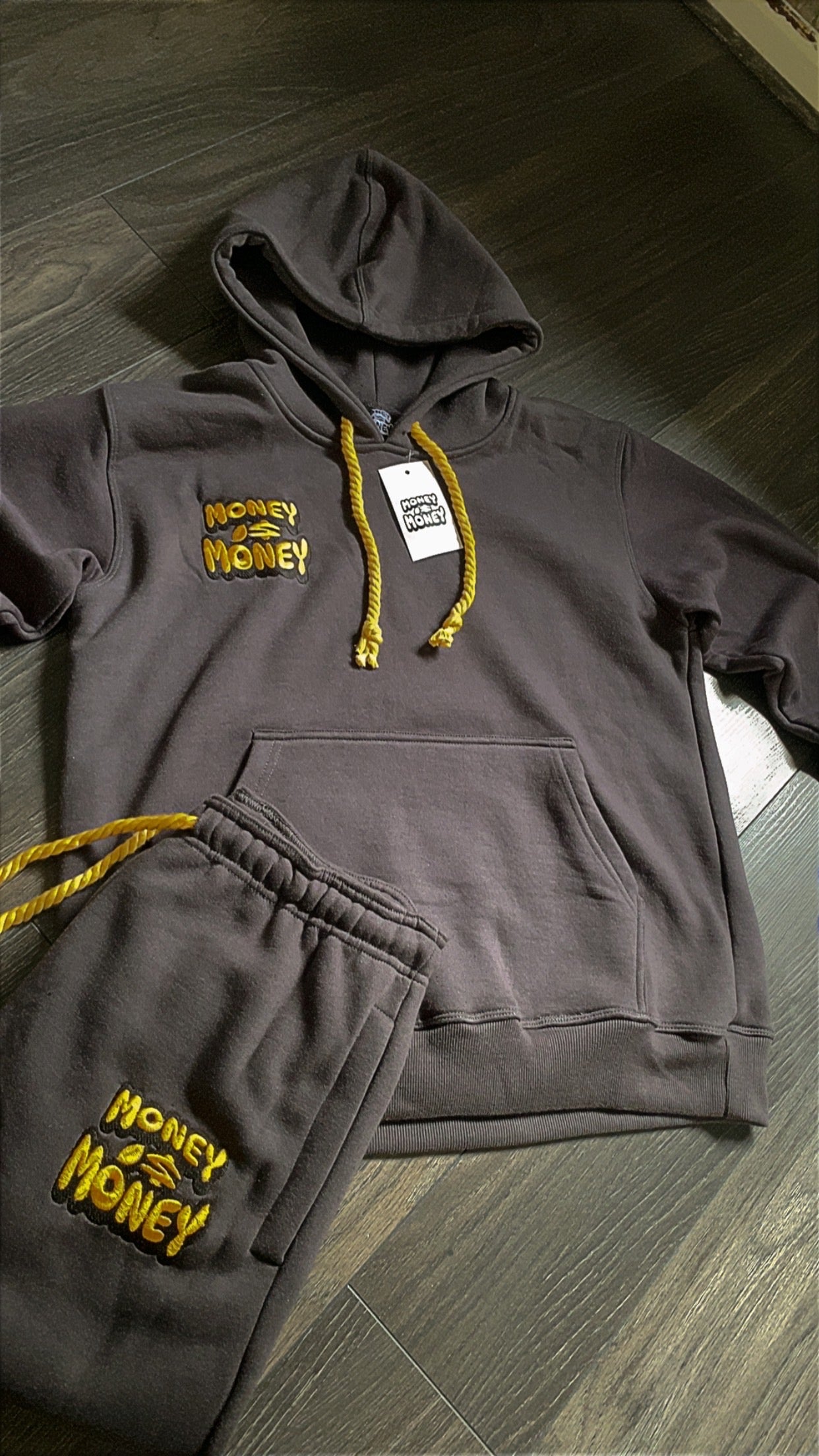 MONEYI$MONEY Black/Yellow Hoodie set