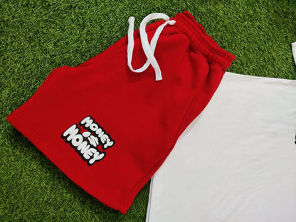 Red/White MONEYI$MONEY Shorts Set
